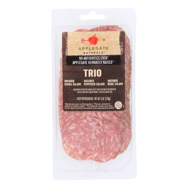 Applegate Nat Genoa Salami Trio - 6 Ounce