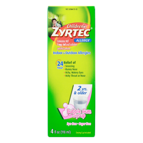 Zyrtec Child Sf Df Bblgum - 4 Fluid ounce