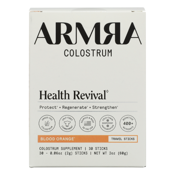 Armra Colostrum Powder Travel Sticks Blood Orange 30 Packets - 2 Ounce