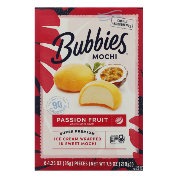 Bubbies Passionfruit Mochi - 7.5 Ounce