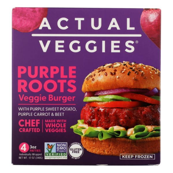 Actual Veggie Purple Roots Veggie Burgers 4ct - 12 Ounce