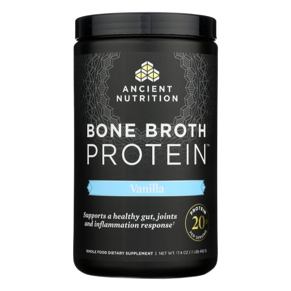 Ancient Nutrition Bone Broth Protein Powder Vanilla Flavor - 17.4 Ounce