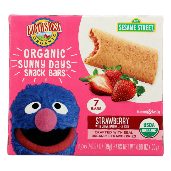 Earths Best Sunny Days Snack Bars Strawberry Organic - 4.69 Ounce