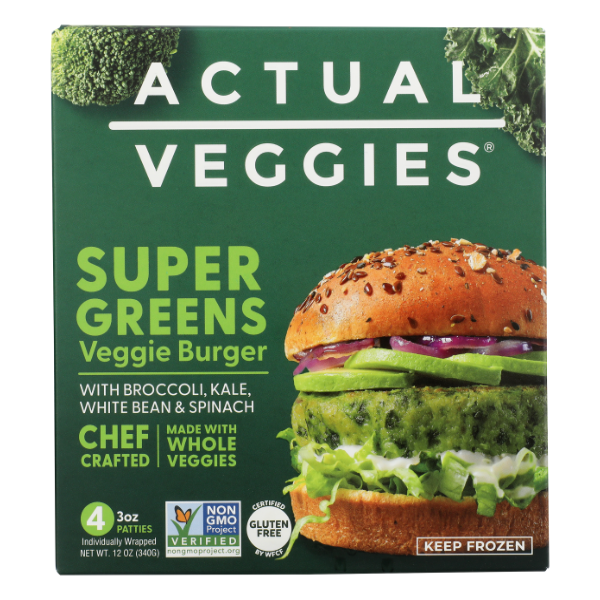 Actual Veggies Super Greens Veggie Burgers 4ct - 12 Ounce