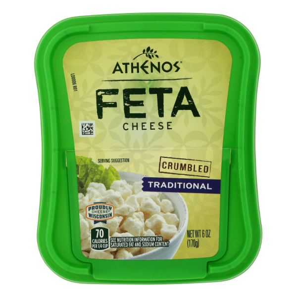 Athenos Traditional Crumbled Feta Cheese - 6 Ounce