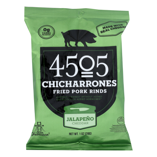 4505 Meats Jalapeno Cheddar Chicharrones Pork Rinds - 1 Ounce