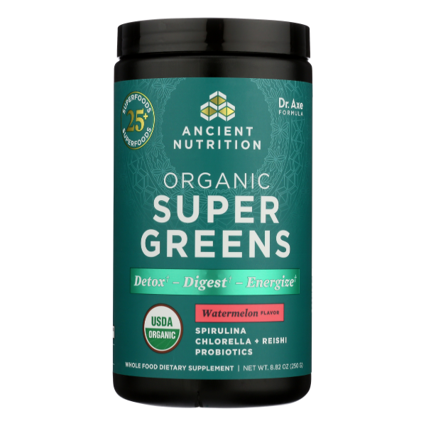 Ancient Nutrition Organic Supergreens Watermelon Flavor - 8.82 Ounce