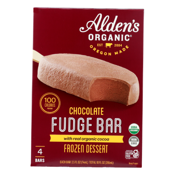 Alden's Organic Fudge Ice Cream Bars 4pk - 10 Fluid ounce