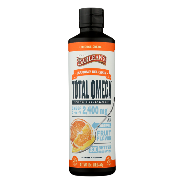 Barlean's Total Omega 2400mg Orange Crme Flavor - 16 Fluid ounce