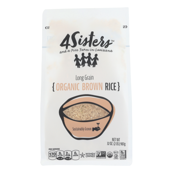 4sisters Organic Long Grain Brown Rice - 2 Pound