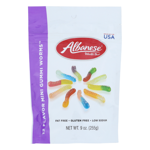 Albanese 12 Variety Mini Gummi Worm - 9 Ounce