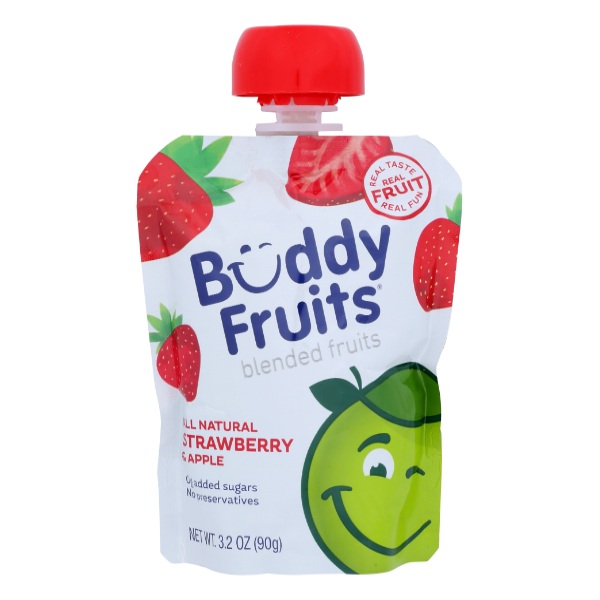 Buddy Fruits All Natural Strawberry & Apple Blended Fruits Pouch - 3.2 Ounce