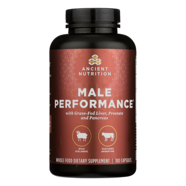 Ancient Nutrition Male Performance With Grass-fed Liver Prostrate & Pancreas - 180 Each
