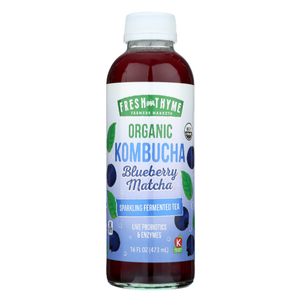 Fresh Thyme Organic Blueberry Matcha Kombucha - 16 Fluid ounce