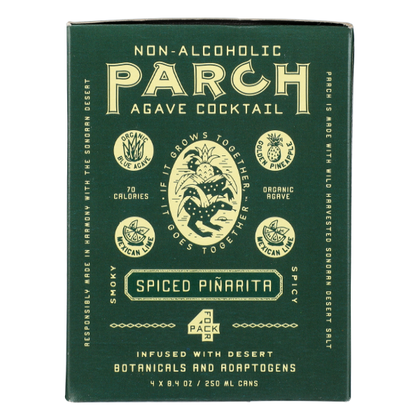 Parch Non Alcoholic Spiced Pinarita Agave Cocktail 4 Pack - 33.6 Fluid ounce