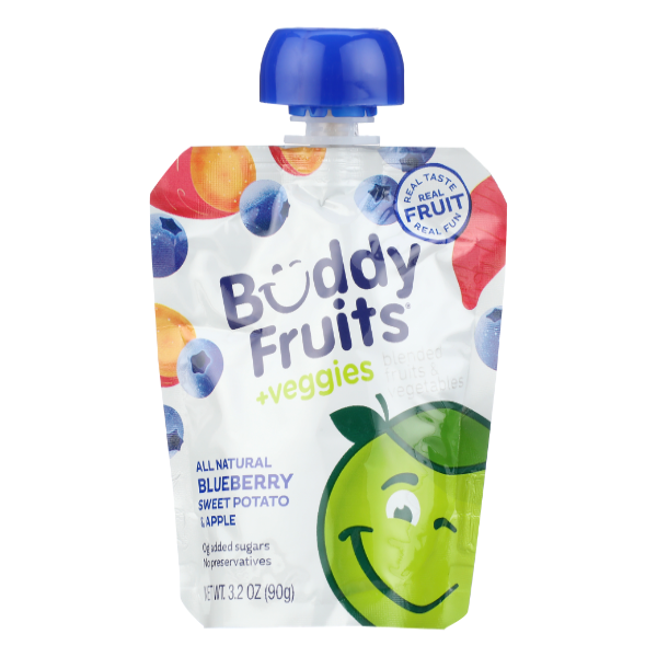 Buddy Fruits + Veggies All Natural Blueberry Sweet Potato & Apple Pouch - 3.2 Ounce