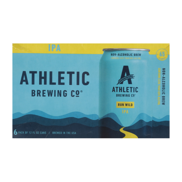 Athletic Brewing Co. Non-alcoholic Ipa Run Wild 6 Pack - 12 Fl Oz Cans - 72 Fluid ounce