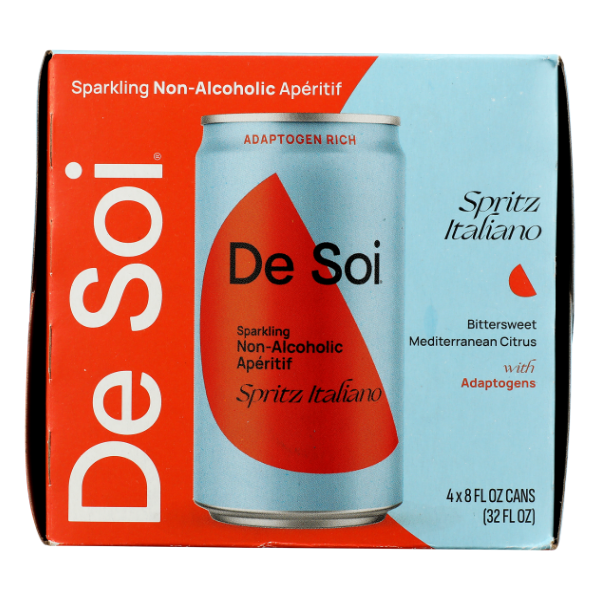 De Soi Sparkling Non-alcoholic Aperitif Spritz Italiano 4 Pack - 8 Fl Oz Cans - 32 Fluid ounce