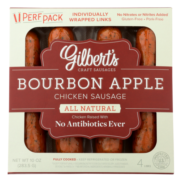 Gilbert's Bourbon Apple Chicken Sausage - 10 Ounce