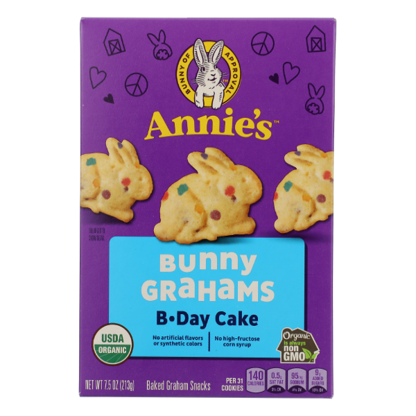 Annie's Organic Birthday Cake Bunny Grahams - 7.5 Ounce