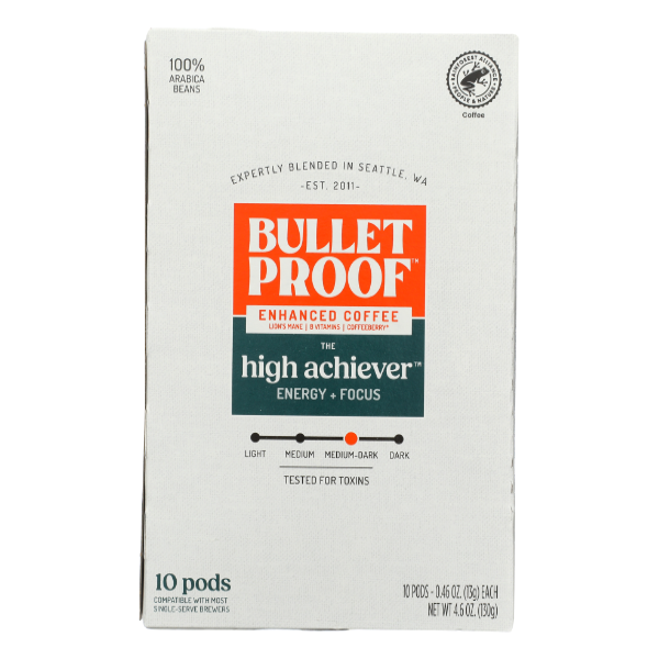 Bulletproof The High Achiever Energy + Focus Coffee Pods - 10 Each