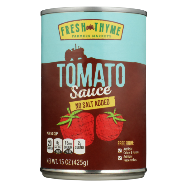 Fresh Thyme No Salt Added Tomato Sauce - 15 Ounce
