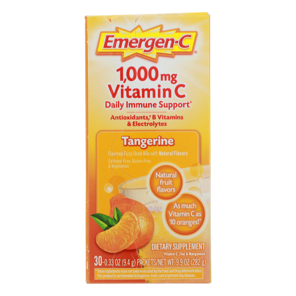 Emergen-c Tangerine Vitamin C 1000mg Dietary Supplement 30ct - 8.7 Ounce