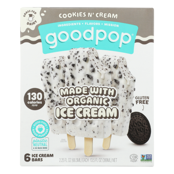 Good Pops Cookies N Cream Bar 6 Pack - 13.5 Fluid ounce