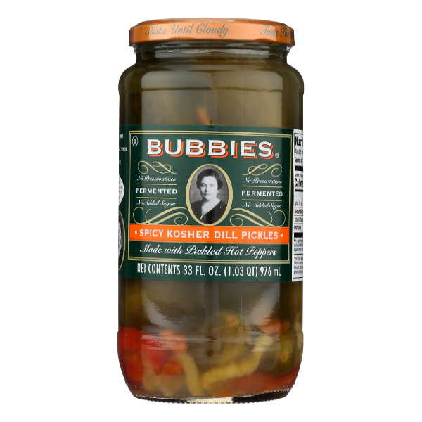 Bubbies Spicy Kosher Dill Pickles - 33 Ounce