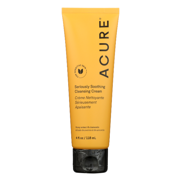 Acure Seriously Soothing Cleansing Cream With Peony Extract & Sunflower Amino Acids - 4 Ounce