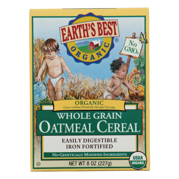 Earth's Best Organic Whole Grain Oatmeal Cereal - 8 Ounce