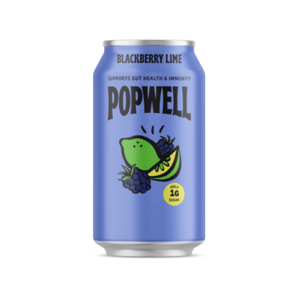 Popwell Blackberry Lime Probiotic Soda - 12 Fluid ounce