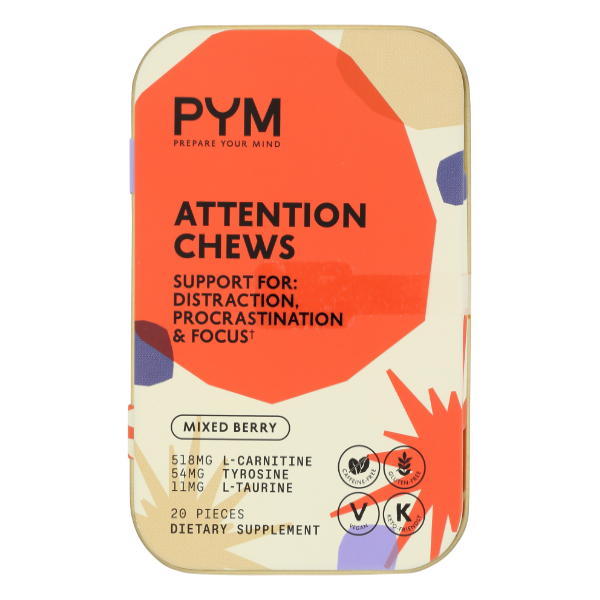 Pym Attention Chews Mixed Berry Flavor - 20 Each