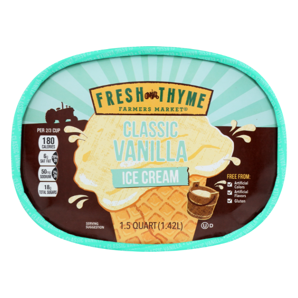 Fresh Thyme Classic Vanilla Ice Cream - 48 Fluid ounce
