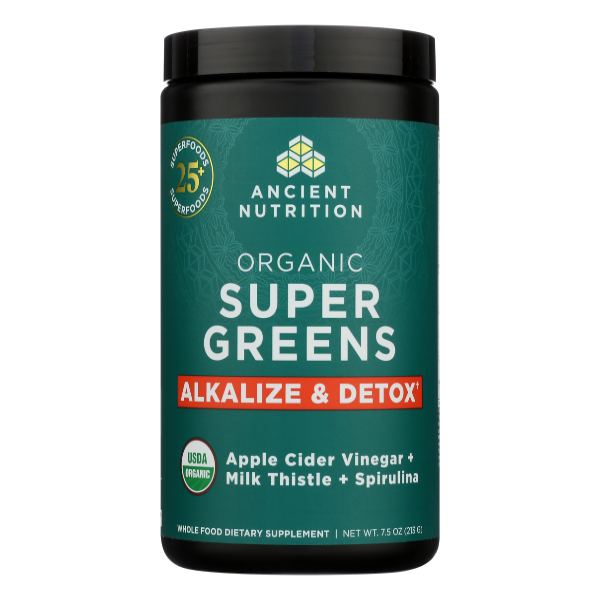 Ancient Nutrition Organic Supergreens Alkalize & Detox - 213 Gram