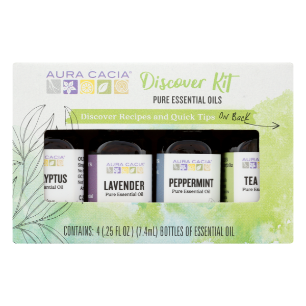 Aura Cacia Discover Essential Oils Kit 4ct - 1 Ounce