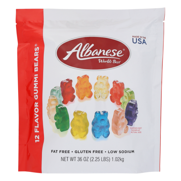 Albanese Assorted 12 Flavor Gummi Bears - 36 Ounce