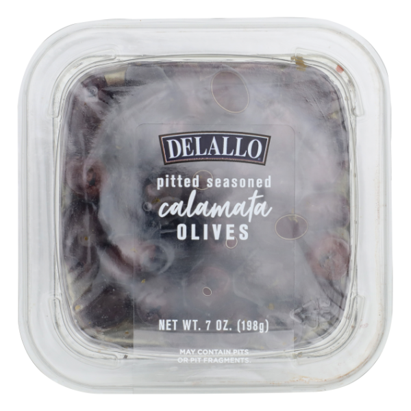Delallo Pitted & Seasoned Calamata Olives - 7 Ounce