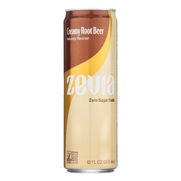 Zevia Creamy Root Beer Zero Calorie Soda Single Can - 12 Fluid ounce
