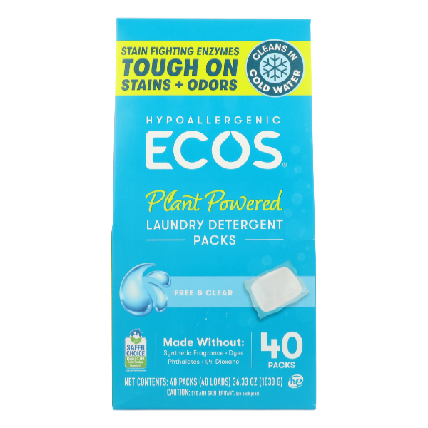 Ecos Laundry Pack Freeclr 40pk - 36.33 Ounce
