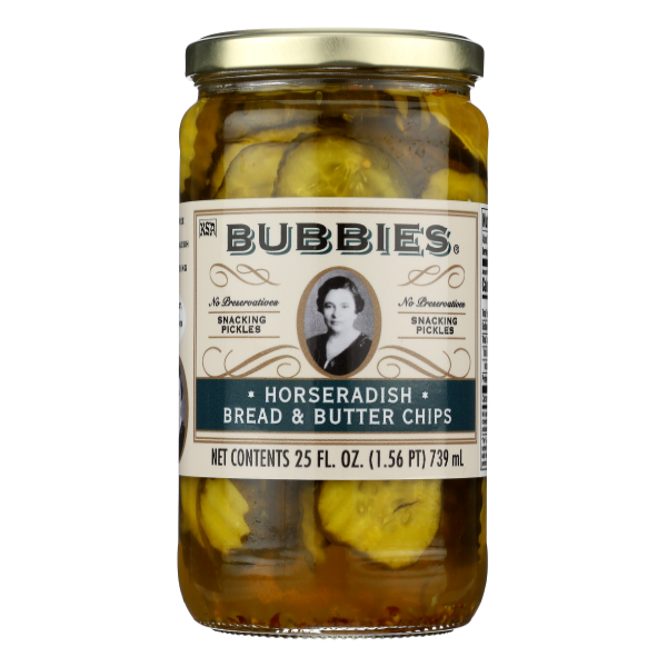 Bubbies Horseradish Bread And Butter Pickle Chips - 25 Fluid ounce