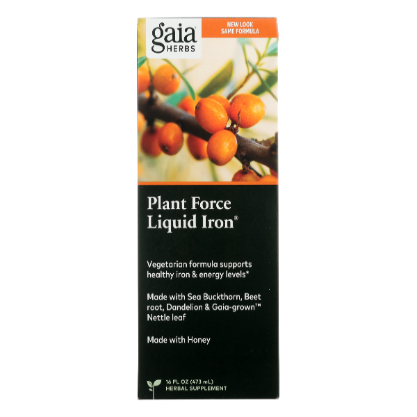 Gaia Herbs Plant Force Liquid Iron Herbal Supplement - 16 Fluid ounce