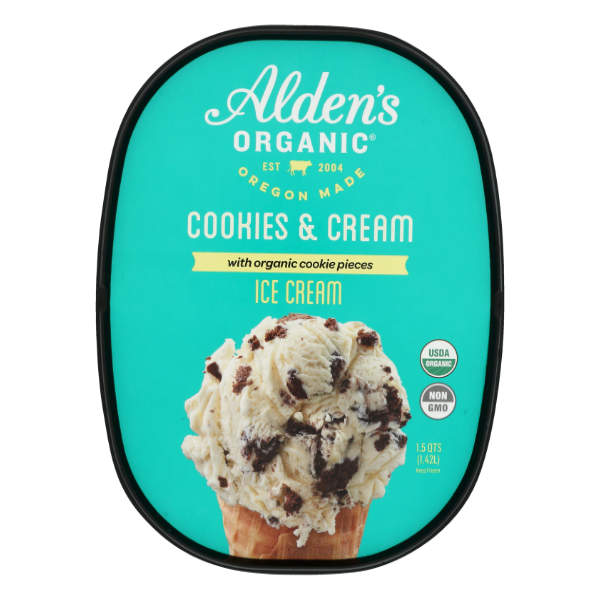 Alden's Organic Cookies & Cream Ice Cream - 48 Fluid ounce
